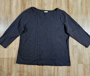 LL Bean Shirt Top Black Long Sleeve Womens Sz Large - Picture 1 of 7