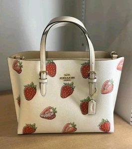 Bolso de Mano Coach CAL66 Mollie 25 Nuevo con Etiquetas con Estampado de Fresa - Imagen 1 de 1