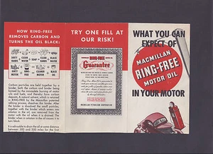CA 1942 MACMILLAN PETROLEUM CORP 6 SECCIONES DESPLEGABLE PARA ACEITE DE MOTOR, VER INFORMACIÓN - Imagen 1 de 1