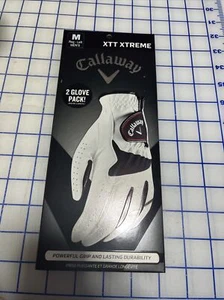 Guanto da golf Callaway XTT Xtreme da uomo taglia Med M confezione da 2 bianco/nero NUOVO!!!! - Foto 1 di 5