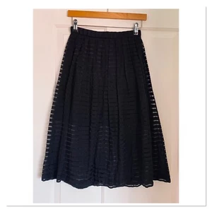 Forever New Black Pleated Midi Skirt 6 - Picture 1 of 2