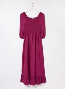 Fatface Adele Pink Linen Blend Midi Dress UK 24 - Picture 1 of 3