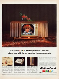 Print Ad Admiral Color Television TV 1964 MCM Full Page Magazine 10.5"x13.5" - Picture 1 of 1