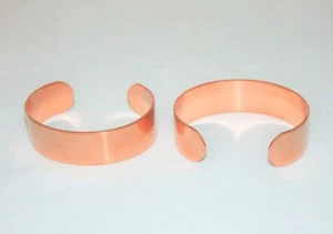 Raw Copper Bracelet Cuff Blanks For Jewelry Making 3/4 inch Pkg Of 2 - Picture 1 of 1