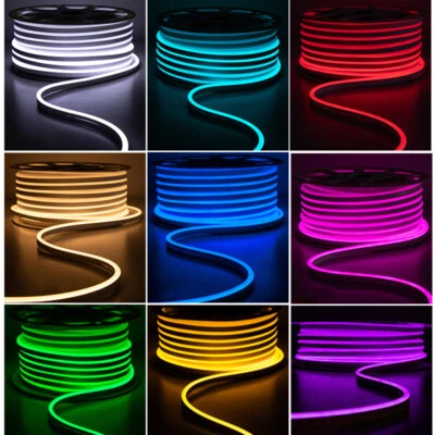 LED Neon Rope Lights Strip Waterproof Flexible Home Garden Holiday Party Decor - Image 1 of 4