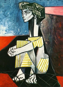 Jacqueline Picasso art Kunst Deko Bild 30x42 Leinwand Collection A1PP17 - Picture 1 of 3