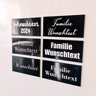 Türschilder personalisiert glänzend Schwarz Gravur Weiß Briefkastenschilder