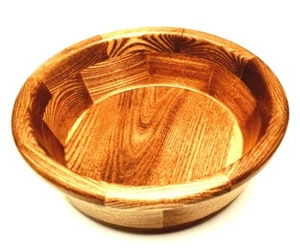 Handcrafted Wooden Bowl Wayne J. McMinn Pennsylvania Oak Marquetry Serving VTG - Picture 1 of 7