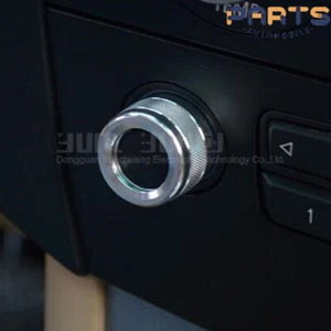 Cubiertas de perilla giratoria de control de volumen de radio OE FM plateadas para BMW E60 2008-2010 - Imagen 1 de 4