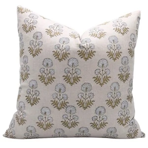 Block Art Print Pure Linen 20"X20" Throw Vintage Pillowcase Cushion Cover for... - Picture 1 of 3