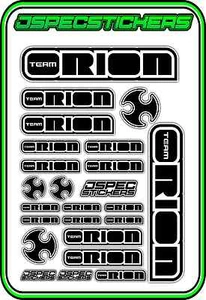 TEAM ORION RC STICKERS ESC MOTOR BRUSHLESS VORTEX CAR BUGGY JSPEC BLACK W - Picture 1 of 8