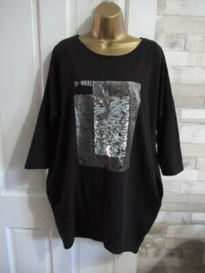 LA PIA ● size 12 14 ● black silver sequin tunic dress womens ladies - Picture 1 of 6