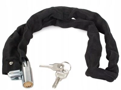 VERK Catena lucchetto antifurto metallo per scooter moto bici rivestito chiavi 100 cm