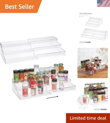 Versatile 3-Tier Clear Organizer Shelf - Kitchen, Bathroom & Craft Storage - Image 1 of 4