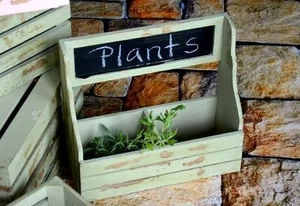 Sage Chalkboard Container Planter Country Farmhouse Garden - Picture 1 of 4