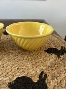 2 Small Antique Yellow Stoneware Mixing Bowl 5" - Picture 1 of 6