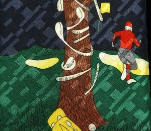 Novelty Bad Day Golfing Tree Clubs Designer Special Ties Men Dress Neck Tie - Picture 1 of 4