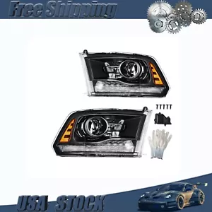 2 pcs FOR 2013-2018 Dodge Ram 1500 2500 3500 LED DRL Projector Headlights US - Picture 1 of 10