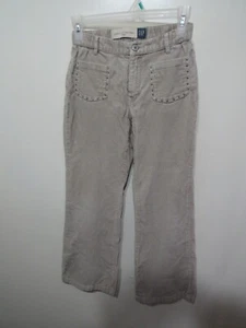 Gap Patch Pocket Flare Corduroy Pants Size 10 Girls Brown Button Zipper Studs - Picture 1 of 4