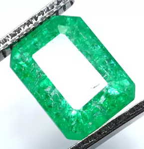 Natürliches Grün Smaragd 8.55 Karat Lose Facettiert Schliff Edelstein Mit Zugabe - Bild 1 von 7