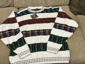 Chaps Ralph Lauren Vintage USA Heavy Knit Pullover Sweater Large NWT - Picture 1 of 3