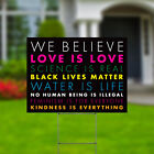 We Believe Black Lives Matter Yard Signs Double Side 24x18" + H Stakes Colorful