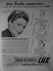 PUBLICITÉ DE PRESSE 1952 SAVON DE TOILETTE LUX AVEC ANNE BAXTER - ADVERTISING