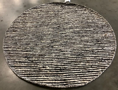 BLACK / IVORY 6' X 6' Round Flaw in Rug, Reduced Price 1172663918 NAT350Z-6R - Image 1 of 3