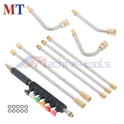 MACHINE-TOOLS High Pressure Washer Gun Extension Wand Lance Gutter Cleaner Nozzles Kit 4000PSI