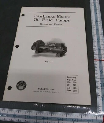 Bombas de vapor y potencia Fairbanks-Morse Bulletin para campos petrolíferos 150C Foto 1 de 4