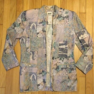 blazer Leslie Fay vintage anni 80 taglia 8 giacca paisley - Foto 1 di 10