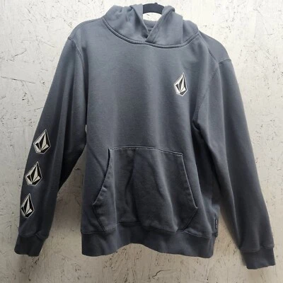 Volcom Youth Teen XL 14Y Gris Pullover Sudadera con Capucha Bolsillo Frontal Logo Foto 1 de 4
