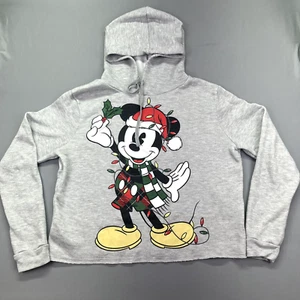 Disney Girl’s Sweatshirt Hoodie Micky Mouse Santa Christmas Long Sleeve Size L - Picture 1 of 12