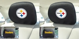 Pittsburgh Steelers Headrest Covers with Embroidered Logos 2 Pieces Car Truck - Picture 1 of 1
