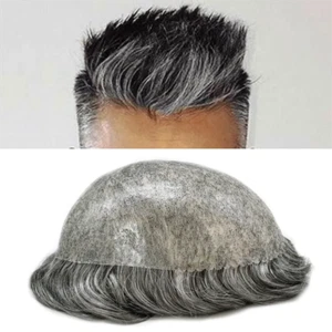 Echthaar Toupet für Männer Haarteile Herrenperücke 0.12mm Skin/Folien Basis - Picture 1 of 57