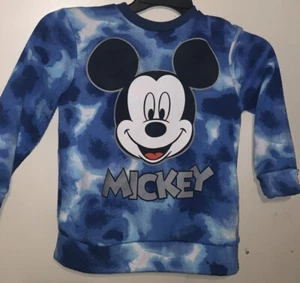 Mickey Mouse Disney Kids Blue Sweatshirt Size 7 Unisex Polyester 071 - Picture 1 of 5
