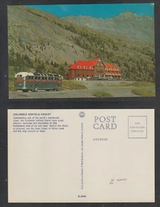 Jasper Alberta Columbia Icefield Postcard Glaciers Ice Snow with Bus Unused - Foto 1 di 3