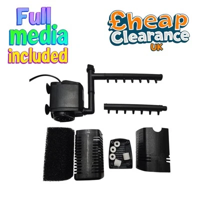 TROPICAL REEF SPECIALISTS Aquarium Fish Tank Filter Internal Submersible&Spray Bar TROPICAL REEFFull Media