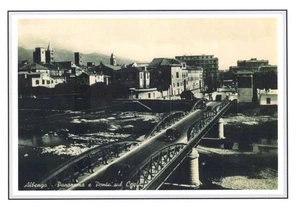 #396 Stampa 29,6 CM. x 20,9 Cm. Albenga - Panorama e Ponte Centa - Picture 1 of 1