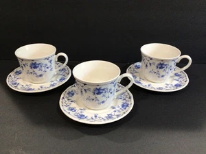 3er Set Epoch Collection Northridge Tassen Tassen und Untertassen blau-weiß geblümt - Bild 1 von 9