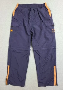 Vintage Starter University Of Illinois Cargo Track Pants Convertible Shorts M - Picture 1 of 13