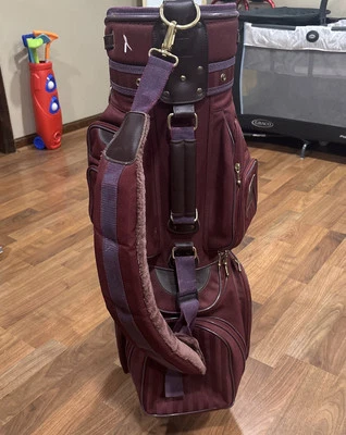 Carro de golf Wilson vintage granate para damas y mujeres bolsa 6 vías 11 bolsillos rayas lisas Foto 1 de 4