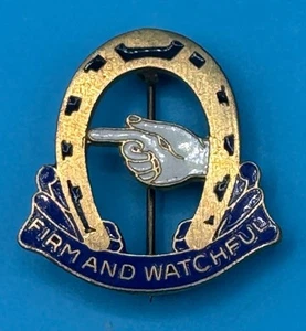 WW2 EJÉRCITO DE EE. UU. 81ª TROPA DE RECONOCIMIENTO DI DUI CREST "FIRME Y VIGILANTE" PIN-BACK - Imagen 1 de 8