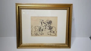 ORIGINAL DISNEY MICKEY & PLUTO SOCIETY DOG SHOW 1939 STORY SKETCH PRINT FRAMED - Picture 1 of 22
