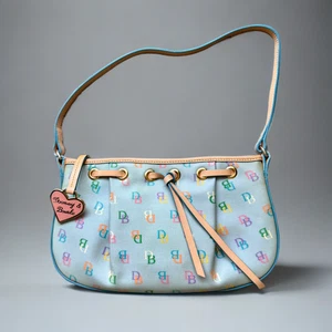 Dooney & Bourke Y2K Multicolor Blue Monogram Shoulder Bag - Picture 1 of 13