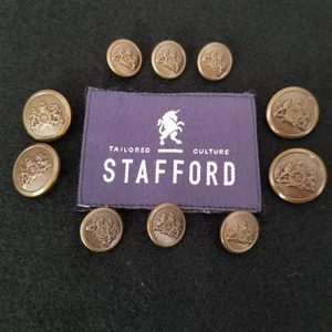 10 Stafford Bronze Ton Signatur Ersatz Schaft Knöpfe Blazer Sport Mantel - Bild 1 von 6