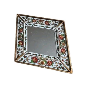 Decorative Diamond wall Mirror, Peruvian Multicolor Accent Mirror for wall decor - Picture 1 of 11