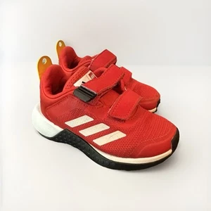 Adidas LEGO Toddler Kids Red With Yellow Sneakers Size 7 - Picture 1 of 6