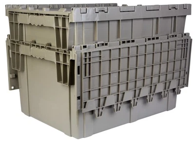 28.1 x 20.8 x 15.6” (28.4 Gallon, 2 Pack) Storage Tote with Hinged Attached Lid - Image 1 of 4