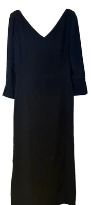 Vestido DANA BUCHMAN Formal/Cóctel Maxi Talla 16 Manga Larga Forrado Negro Foto 1 de 4